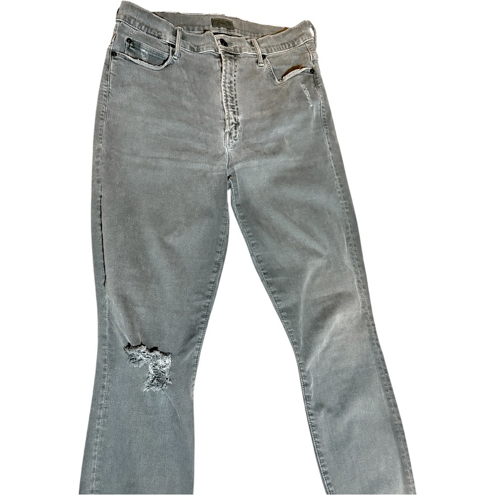 MOTHER Stunner Zip Ankle Step Fray Jeans Distressed Denim size 28 - Picture 6 of 15